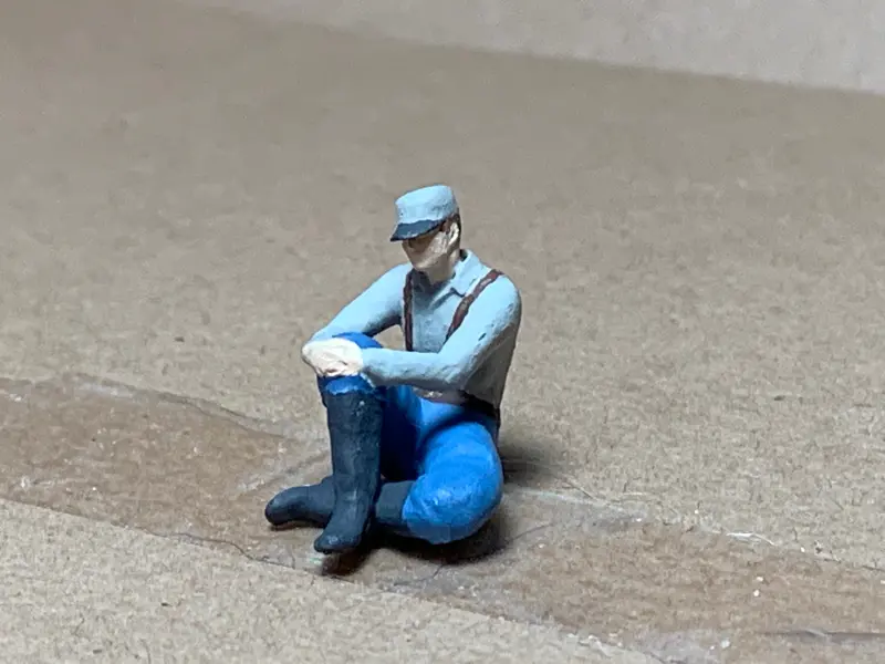 Soldier Sitting Ground 1800'S 1