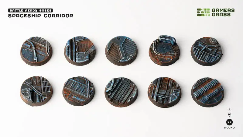 Spaceship Corridor Bases, Round 25Mm (X10) 1