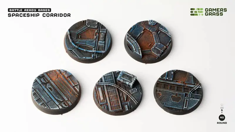 Spaceship Corridor Bases, Round 40Mm (X5) 1
