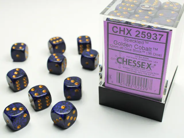 Speckled® 12Mm D6 Golden Cobalt™ Dice Block™ (36 Dice) 1