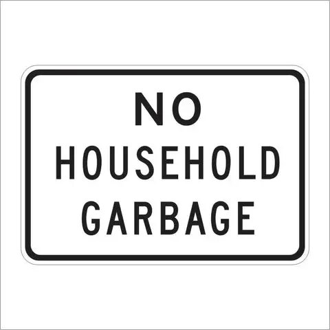 Sr23-1 (Ca) No Household Garbage Sign 1
