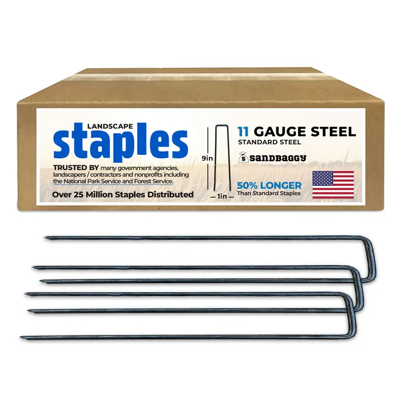 Standard 9-Inch Landscape Staples – Usa Made, 11 Gauge Steel 1