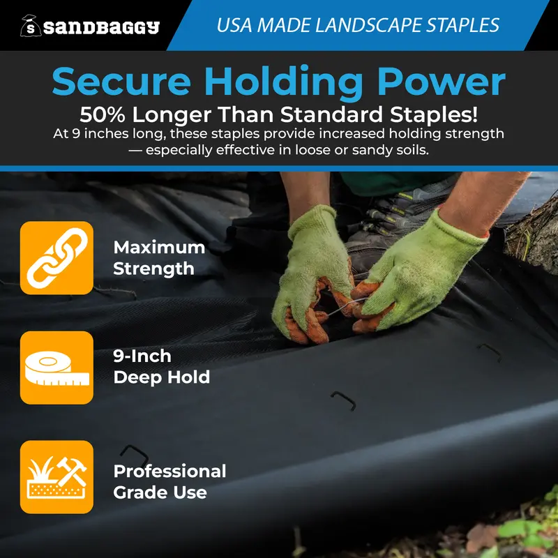 Standard 9-Inch Landscape Staples – Usa Made, 11 Gauge Steel 3