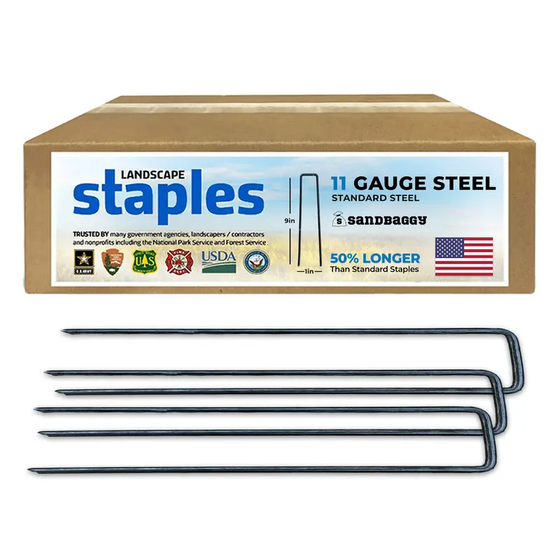 Standard 9-Inch Landscape Staples – Usa Made, 11 Gauge Steel 8
