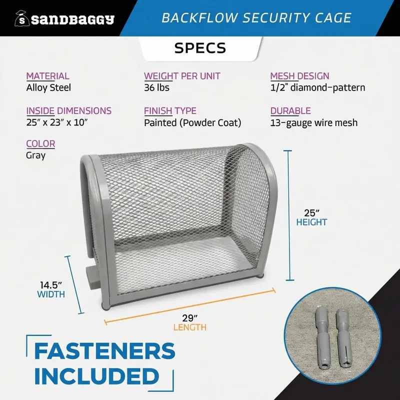 Standard Backflow Security Cage – Backflow Preventer Enclosure (Gray, Medium) 2