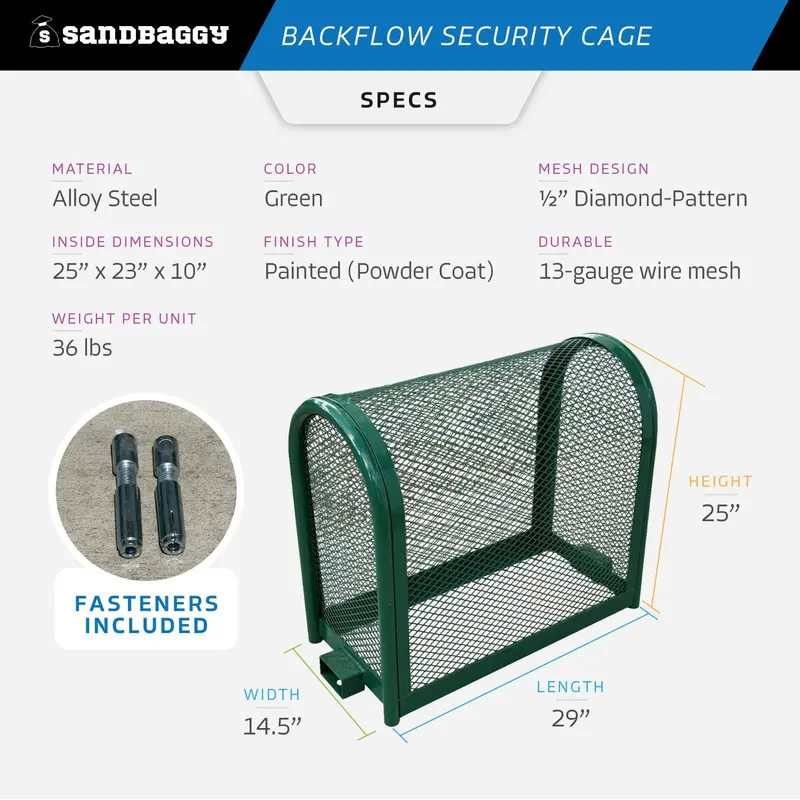 Standard Backflow Security Cage – Backflow Preventer Enclosure (Green) 2
