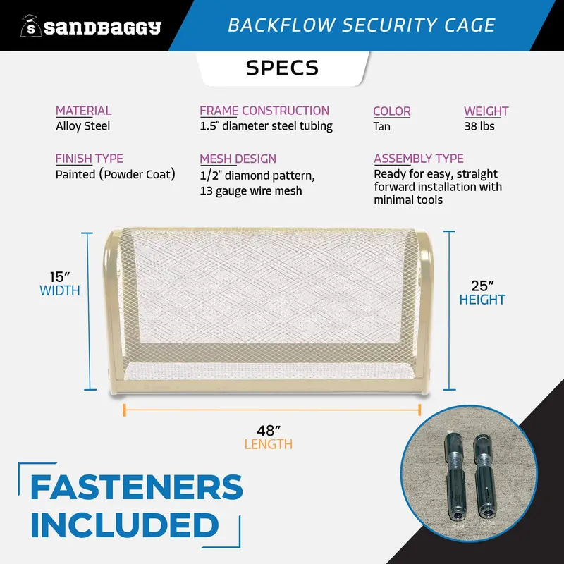Standard Backflow Security Cage – Backflow Preventer Enclosure (Tan, Large) 2