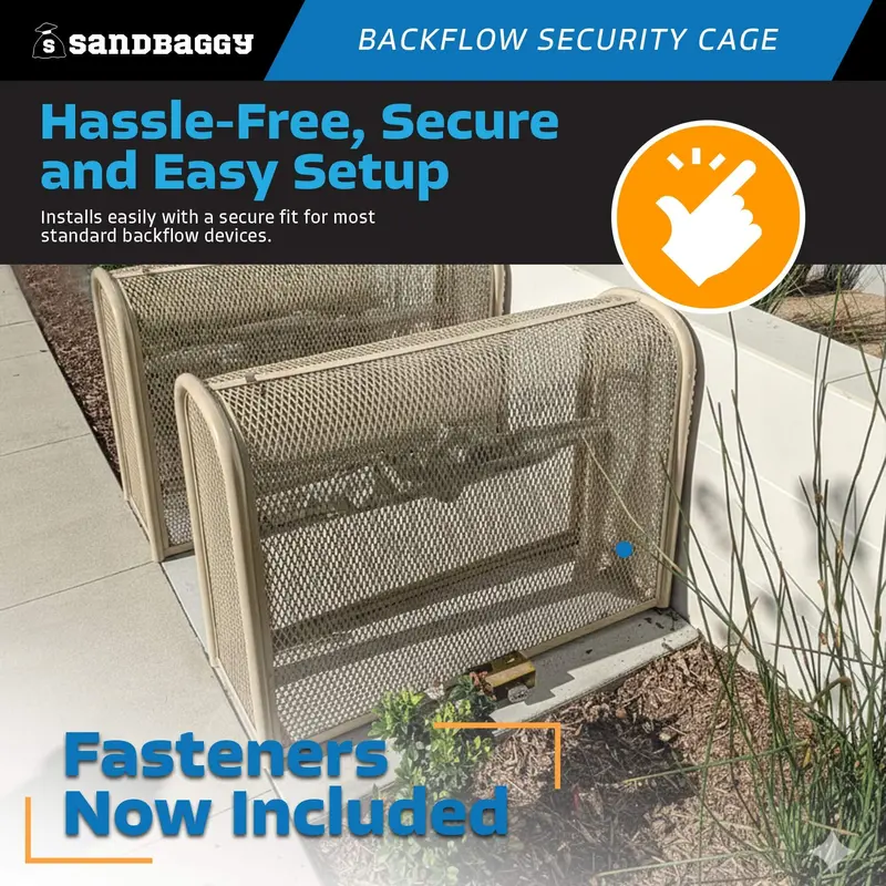 Standard Backflow Security Cage – Backflow Preventer Enclosure (Tan, Large) 5