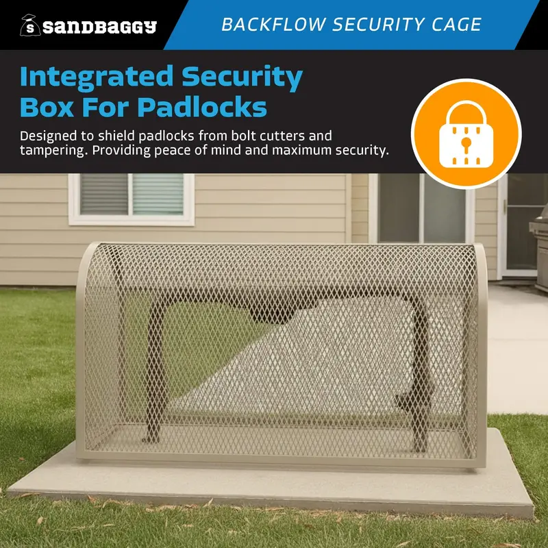Standard Backflow Security Cage – Backflow Preventer Enclosure (Tan, Large) 6