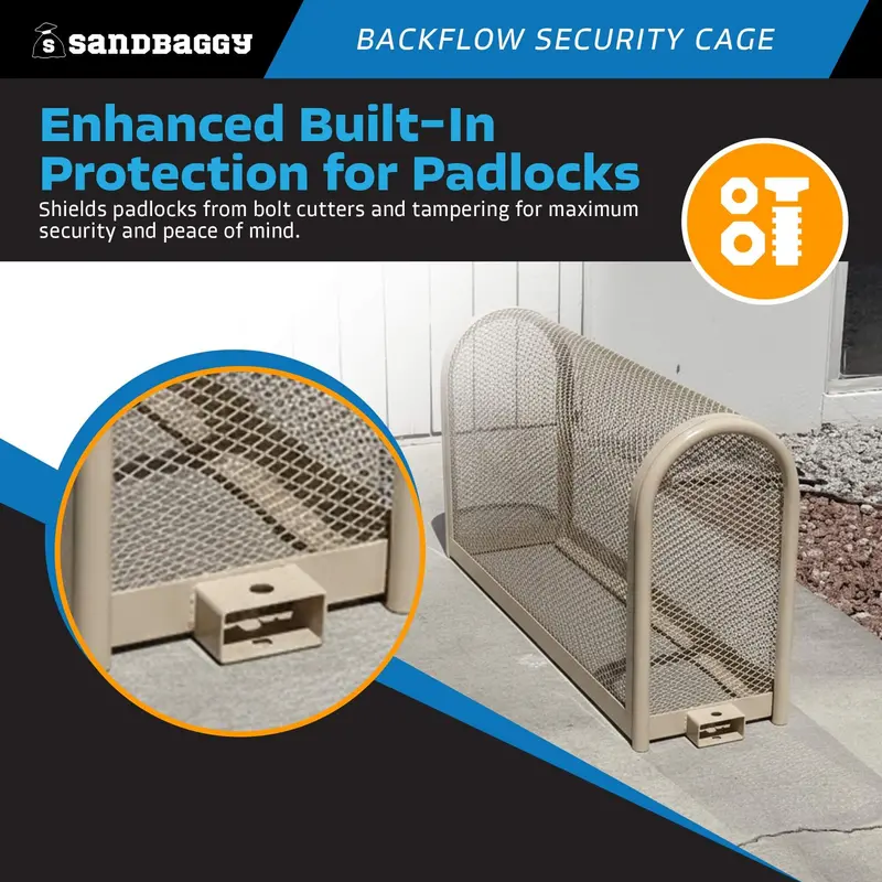 Standard Backflow Security Cage – Backflow Preventer Enclosure (Tan, Large) 7