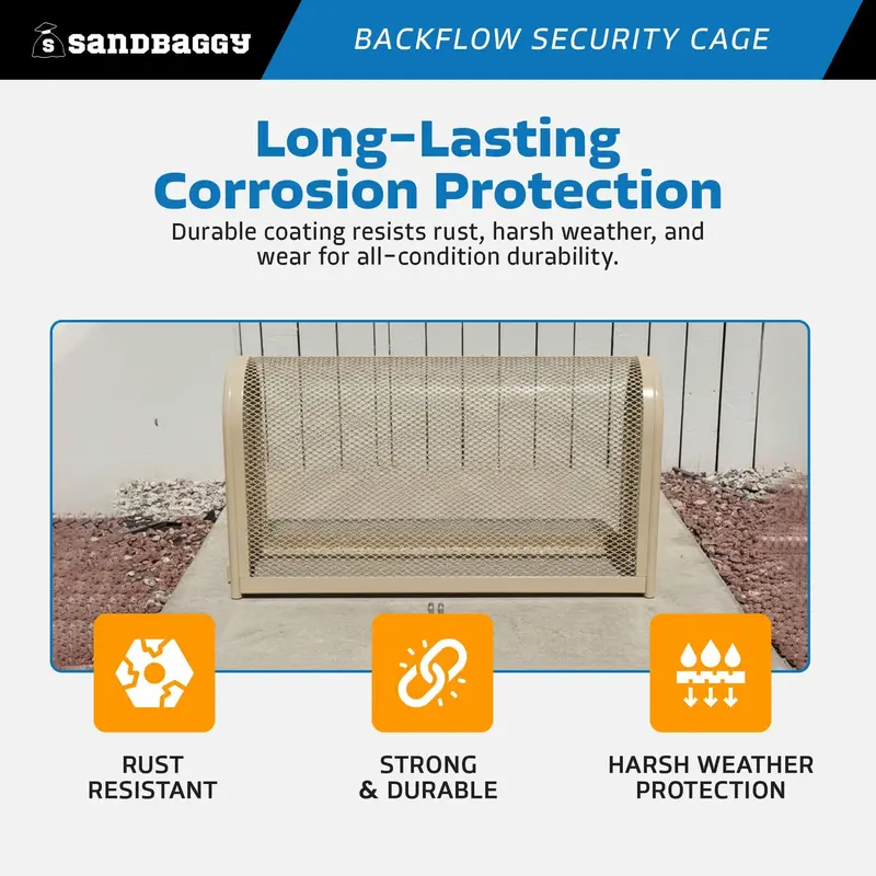 Standard Backflow Security Cage – Backflow Preventer Enclosure (Tan, Large) 8
