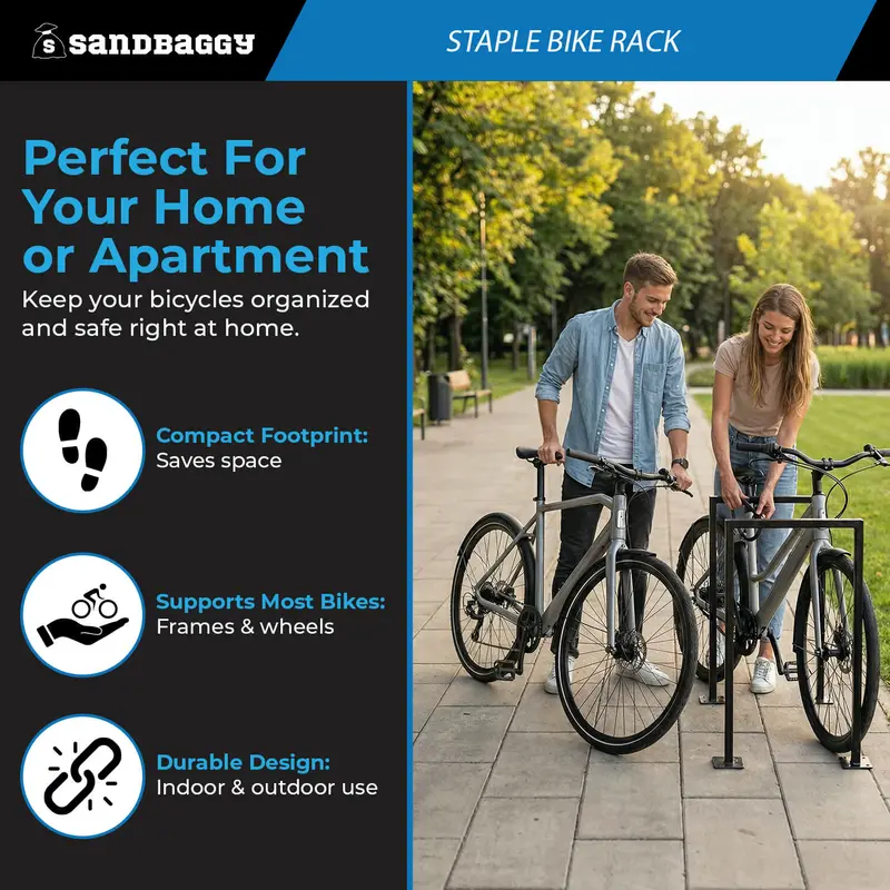 Staple Bike Rack Model U – Black Commercial Surface-Mount Rack 3