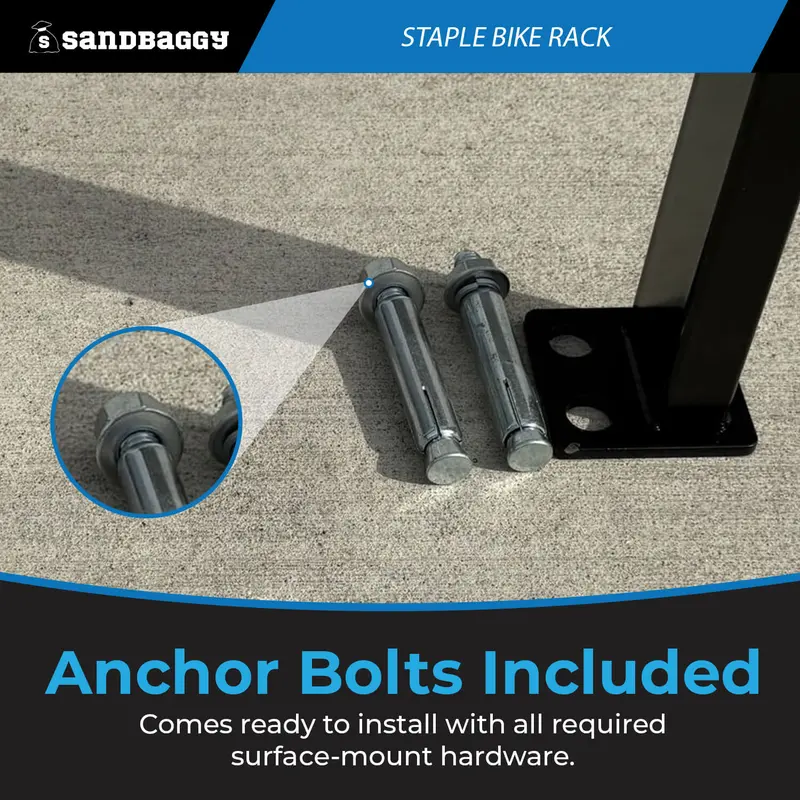 Staple Bike Rack Model U – Black Commercial Surface-Mount Rack 6
