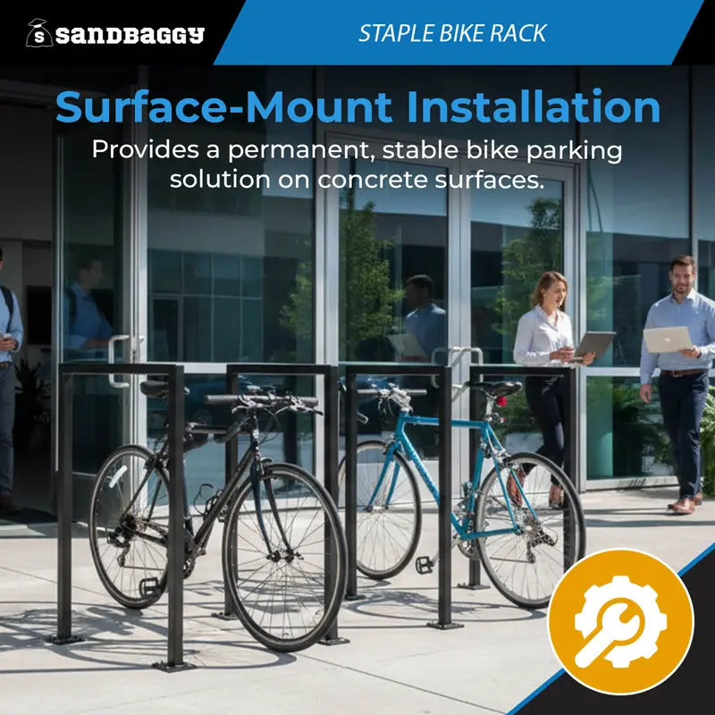 Staple Bike Rack Model U – Black Commercial Surface-Mount Rack 7