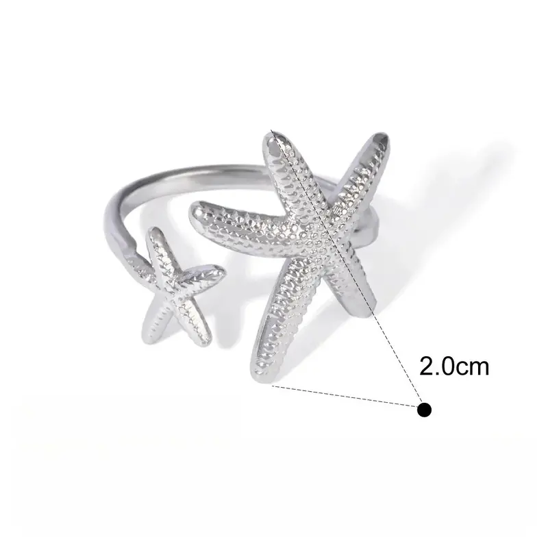 Starfish Shell Titanium Steel Ring 5