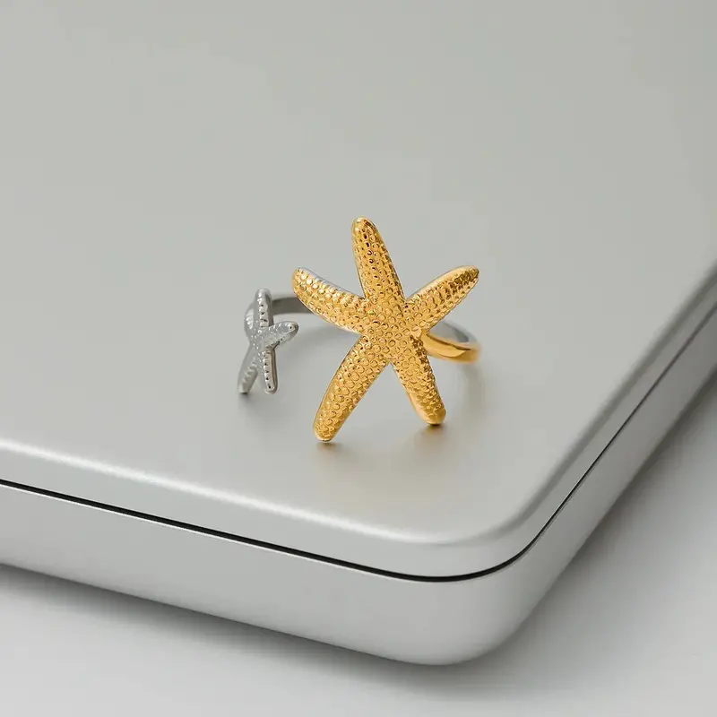 Starfish Shell Titanium Steel Ring 6