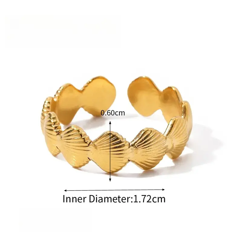 Starfish Shell Titanium Steel Ring 7