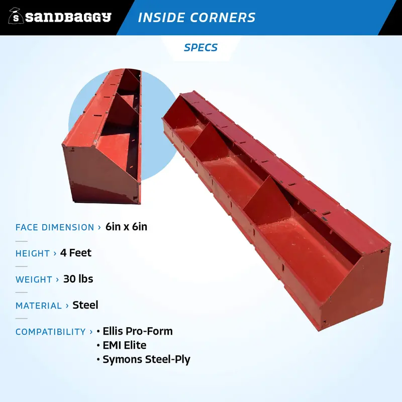 Steel Inside Corners For Concrete Forms (6" X 6" X 4 Ft) 3