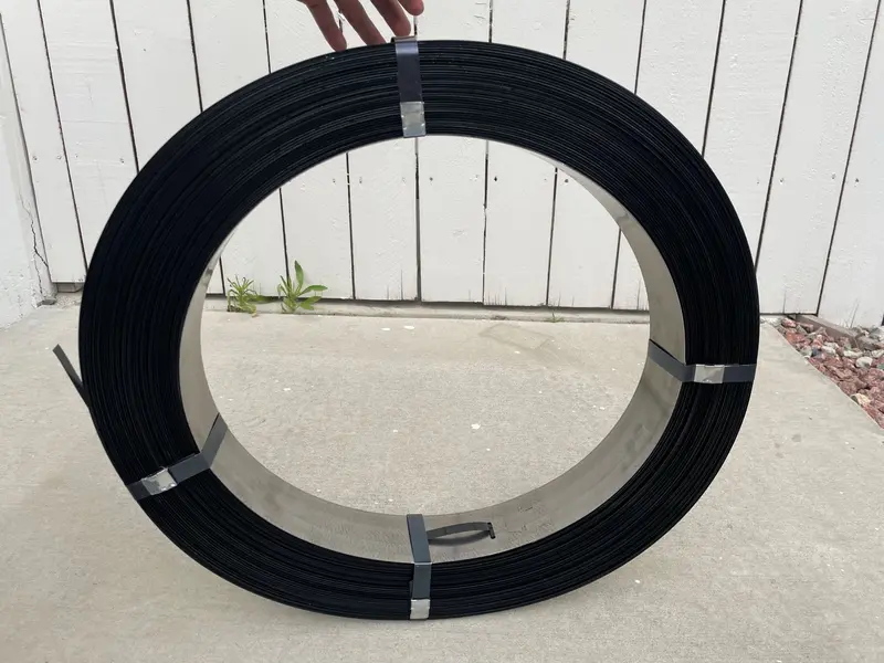 Steel Strapping Coil (Black) - Rust Resistant Metal Banding (1/2"W X 2800'L X 0.02" Thick) 15