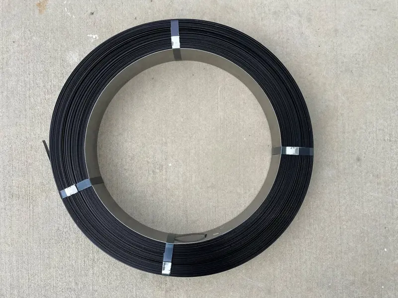 Steel Strapping Coil (Black) - Rust Resistant Metal Banding (1/2"W X 2800'L X 0.02" Thick) 16