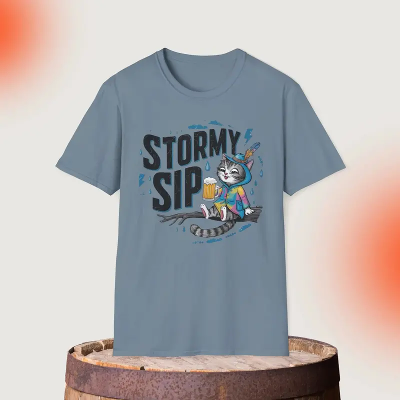 Stormy Sip Cotton Men Tshirt 13
