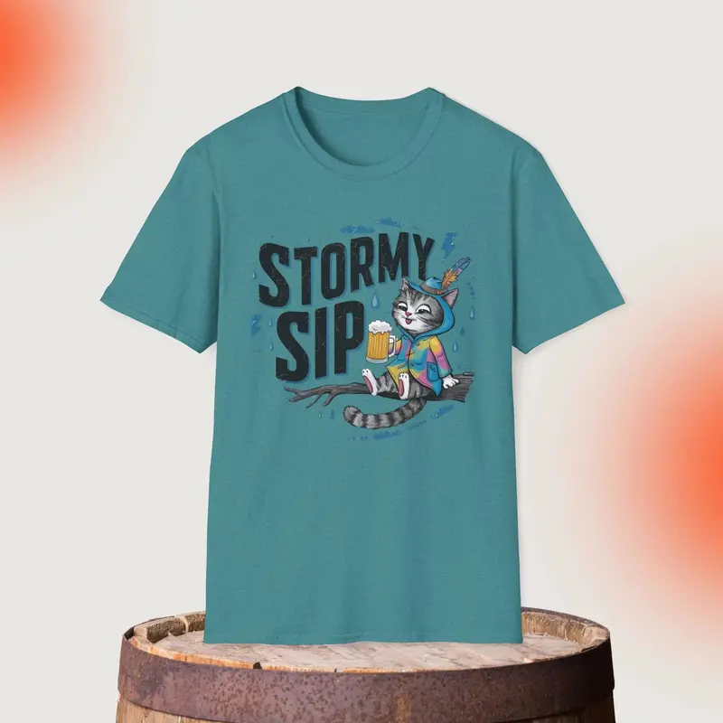Stormy Sip Cotton Men Tshirt 14