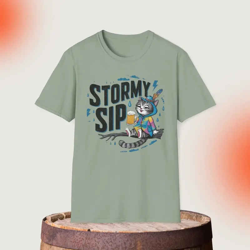 Stormy Sip Cotton Men Tshirt 17