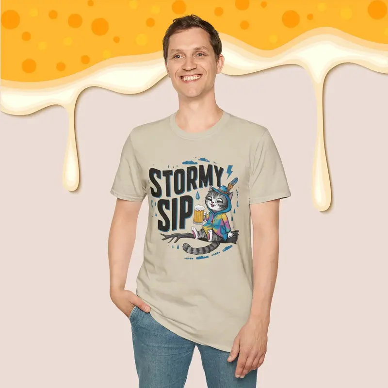 Stormy Sip Cotton Men Tshirt 20