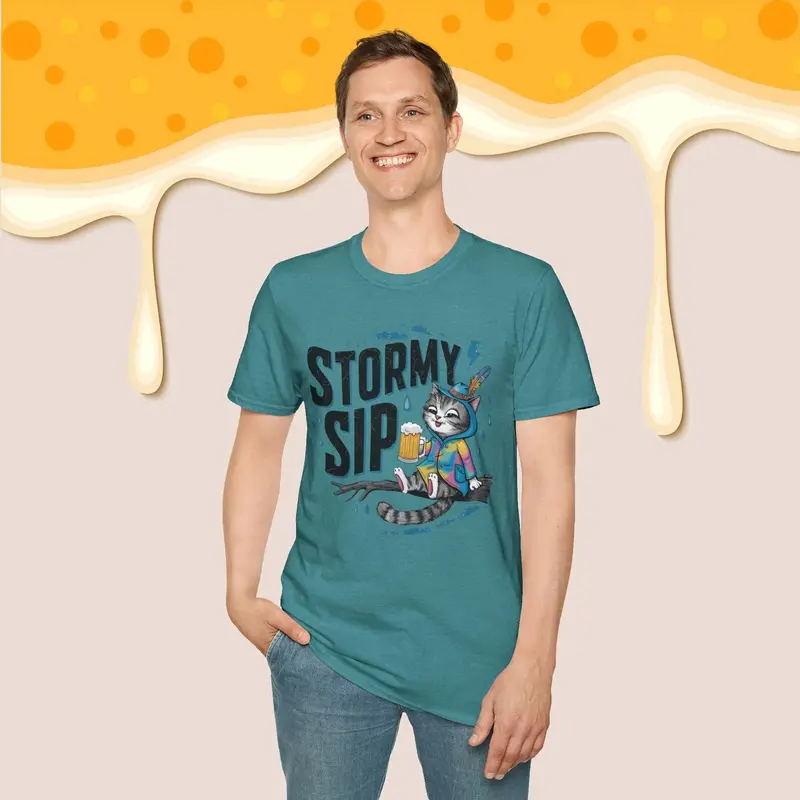 Stormy Sip Cotton Men Tshirt 23