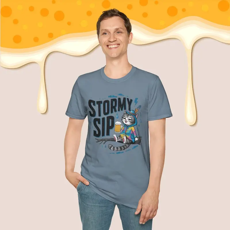 Stormy Sip Cotton Men Tshirt 25