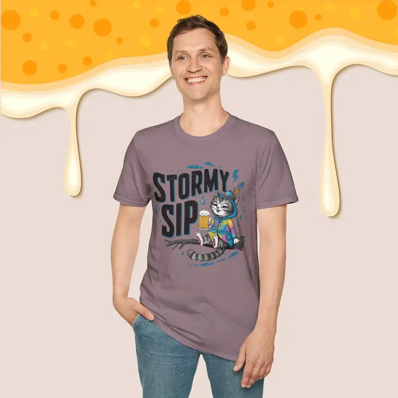 Stormy Sip Cotton Men Tshirt 27