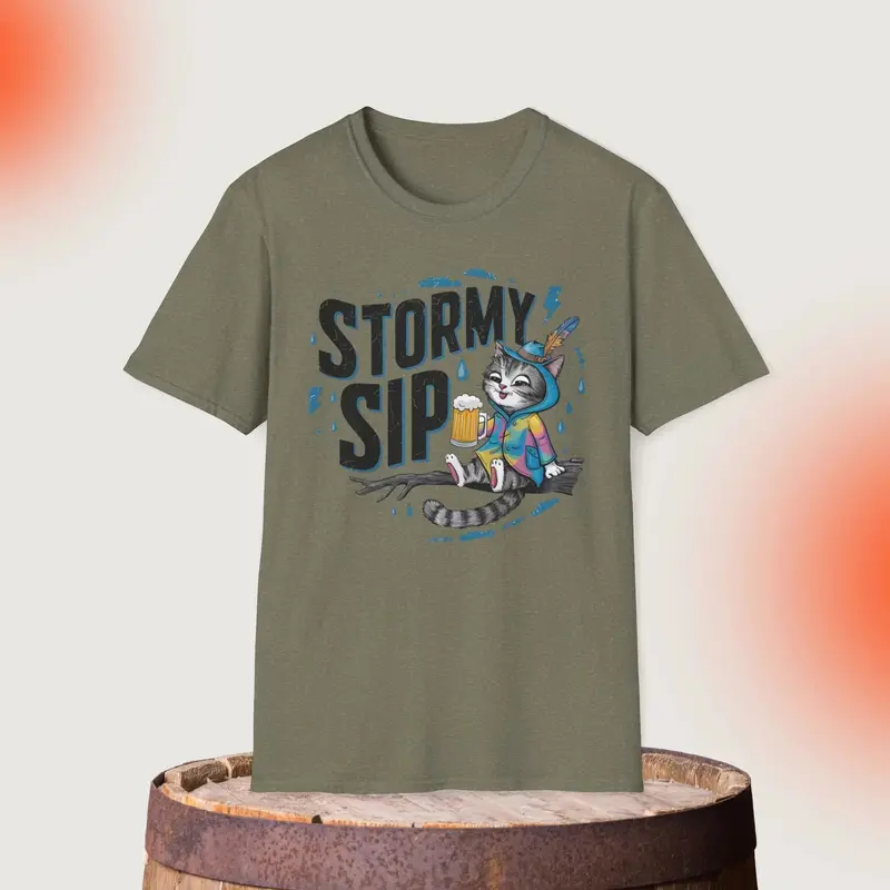 Stormy Sip Cotton Men Tshirt 9