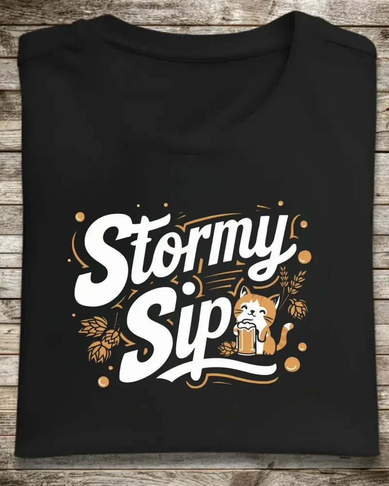 Stormy Sip Cotton Tshirt 1