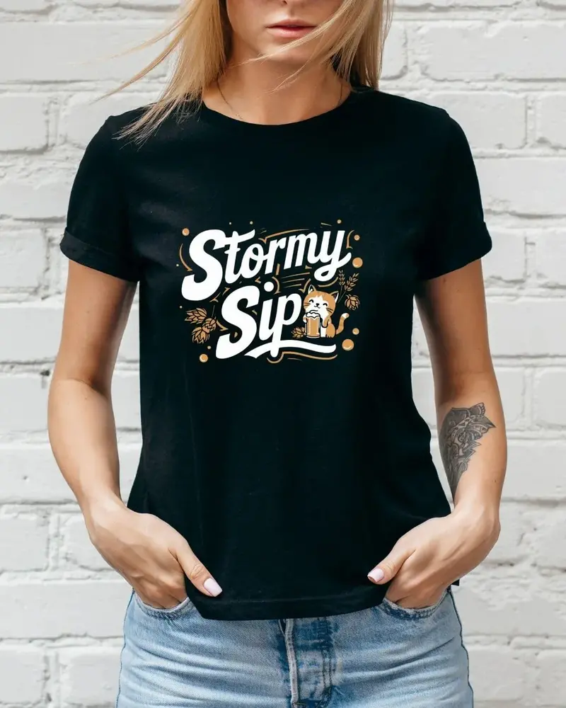 Stormy Sip Cotton Tshirt 3