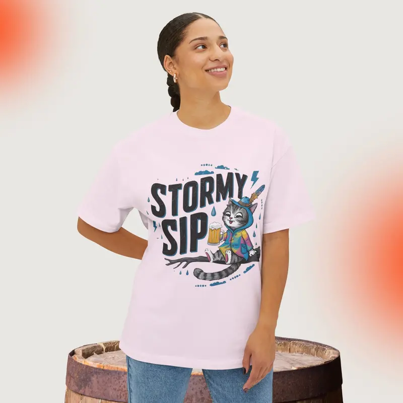 Story Sip Unisex Beerlover Oversized Boxy Tshirt 6