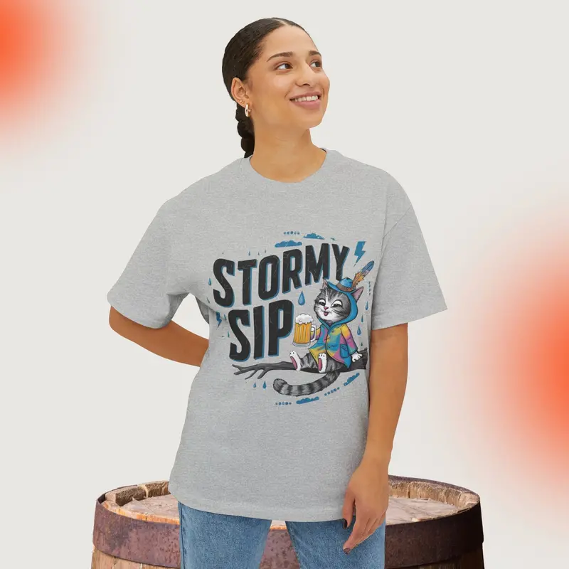 Story Sip Unisex Beerlover Oversized Boxy Tshirt 8