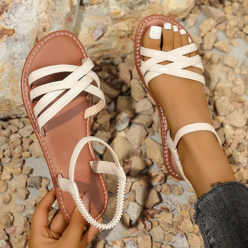 Strappy Ankle-Band Flat Sandals for Everyday Wear