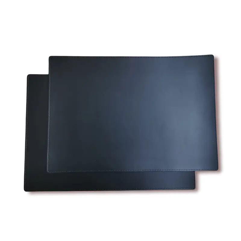 "Style" 2Pc Leather Placemats Set - Black 1