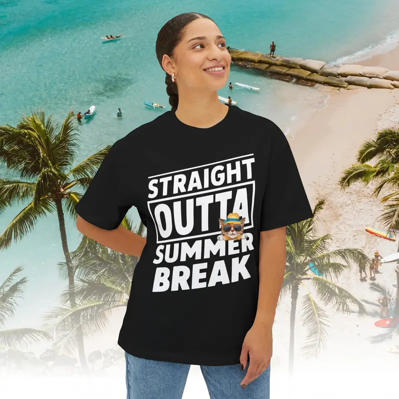 Summer Out Break Unisex Travel Oversized Boxy Tee 5