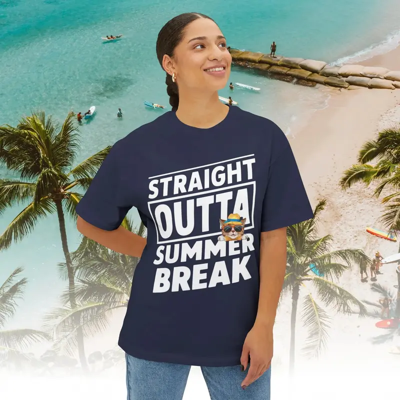 Summer Out Break Unisex Travel Oversized Boxy Tee 8