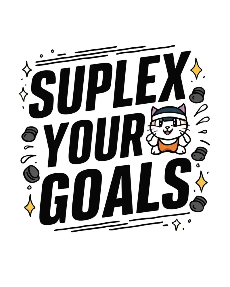 Suplex Your Goals Cotton T-Shirt 2