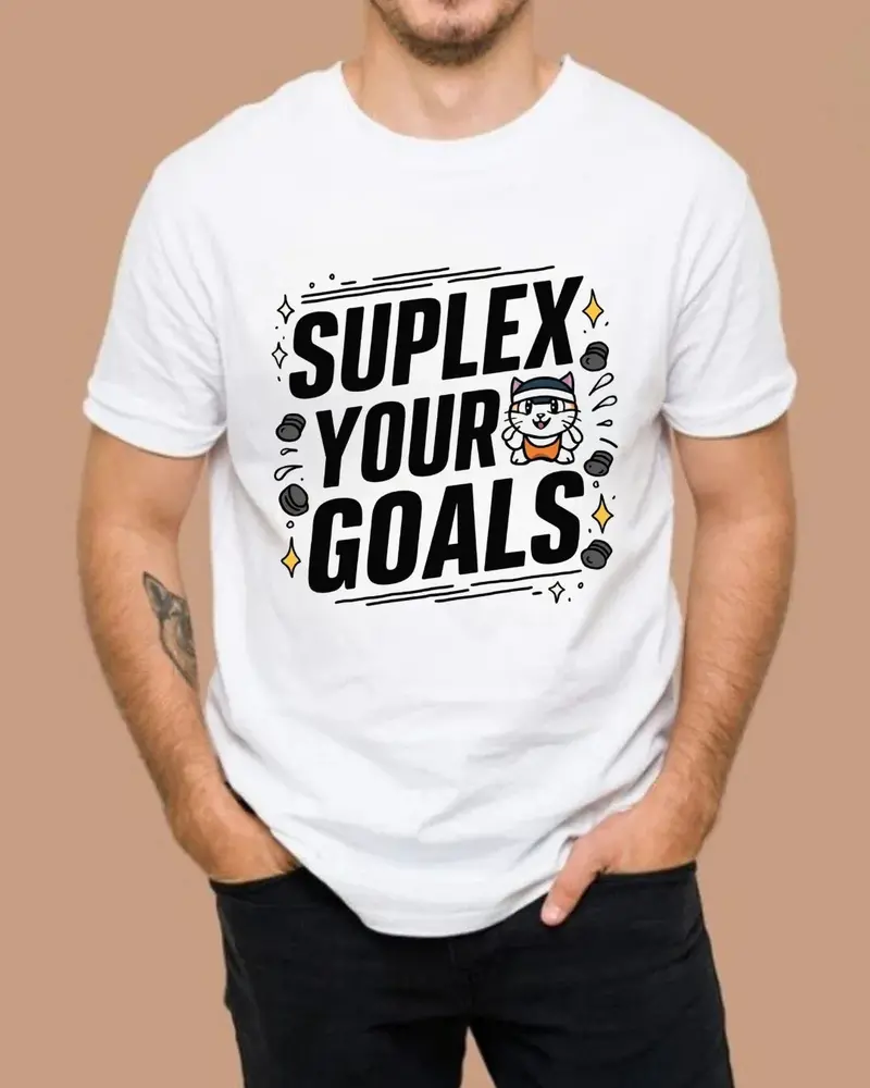 Suplex Your Goals Cotton T-Shirt 4