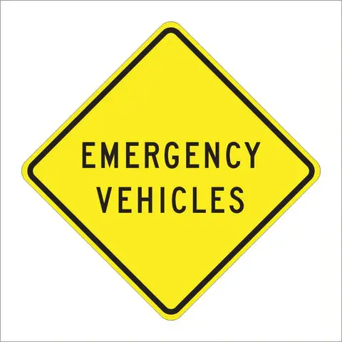Sw52 (Ca) Emergency Vehicles Sign 1