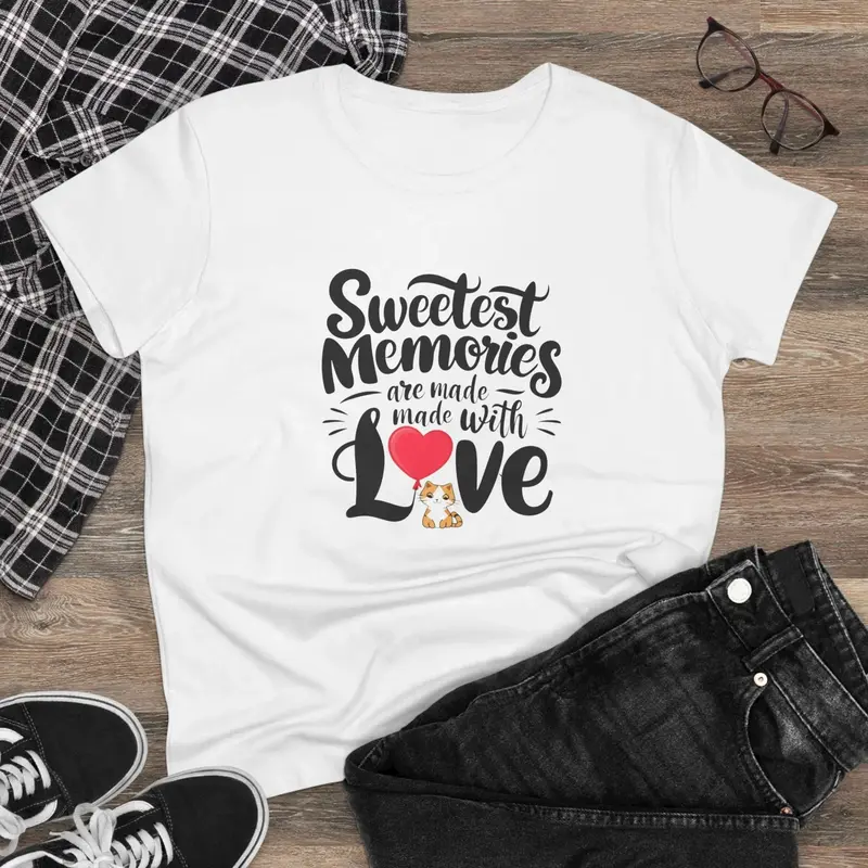 Sweetest Memory Are With Love Women Cotton Tees 2