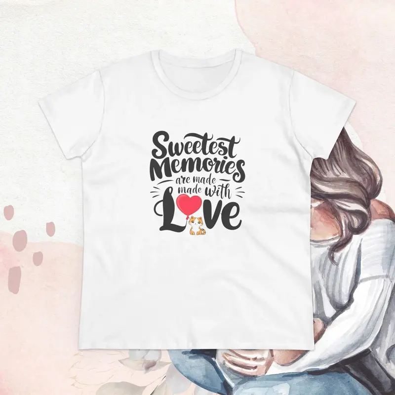 Sweetest Memory Are With Love Women Cotton Tees 4