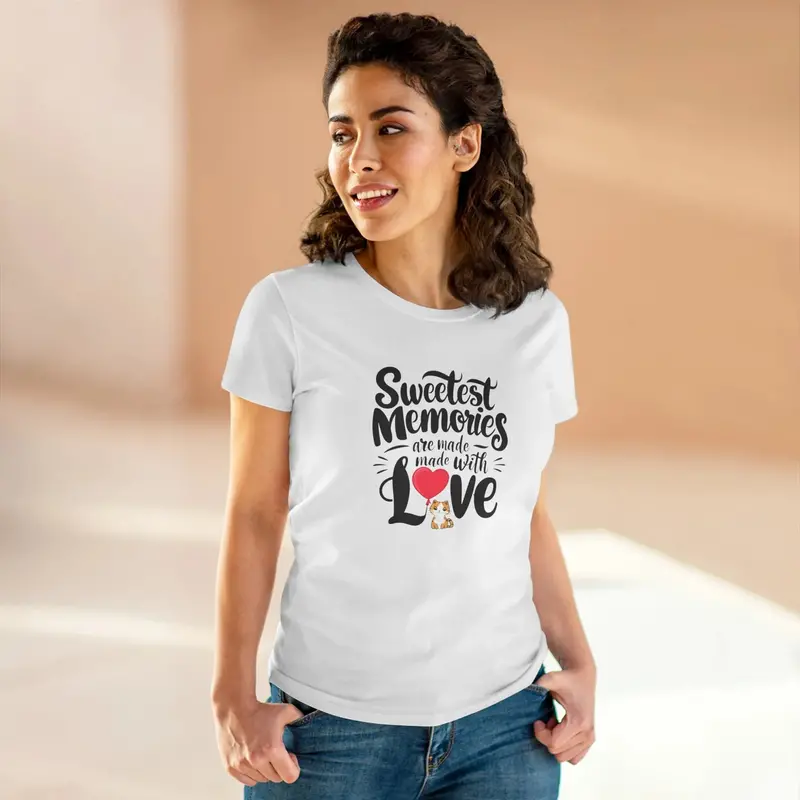 Sweetest Memory Are With Love Women Cotton Tees 5