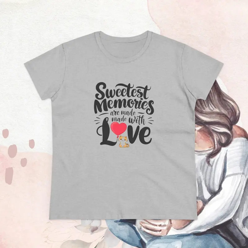 Sweetest Memory Are With Love Women Cotton Tees 8
