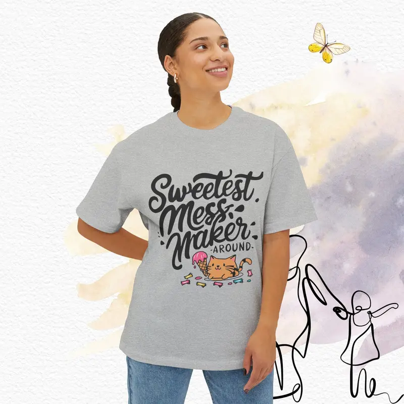 Sweetest Mess Maker Unisex Daughter Oversized Boxy Tshirt 8