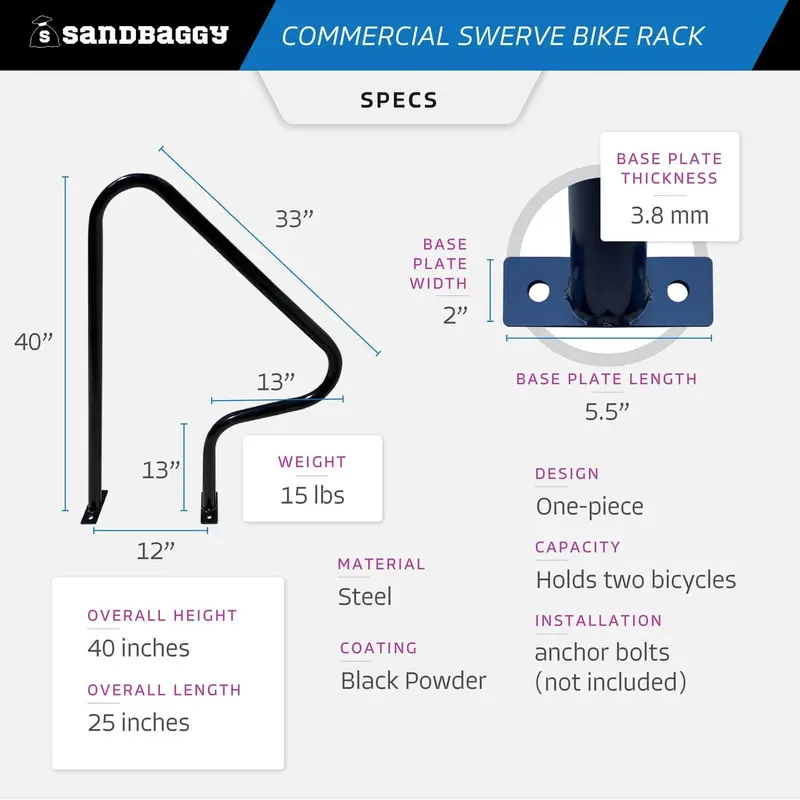 Swerve Commercial Bike Rack - Dual Bike Security 2