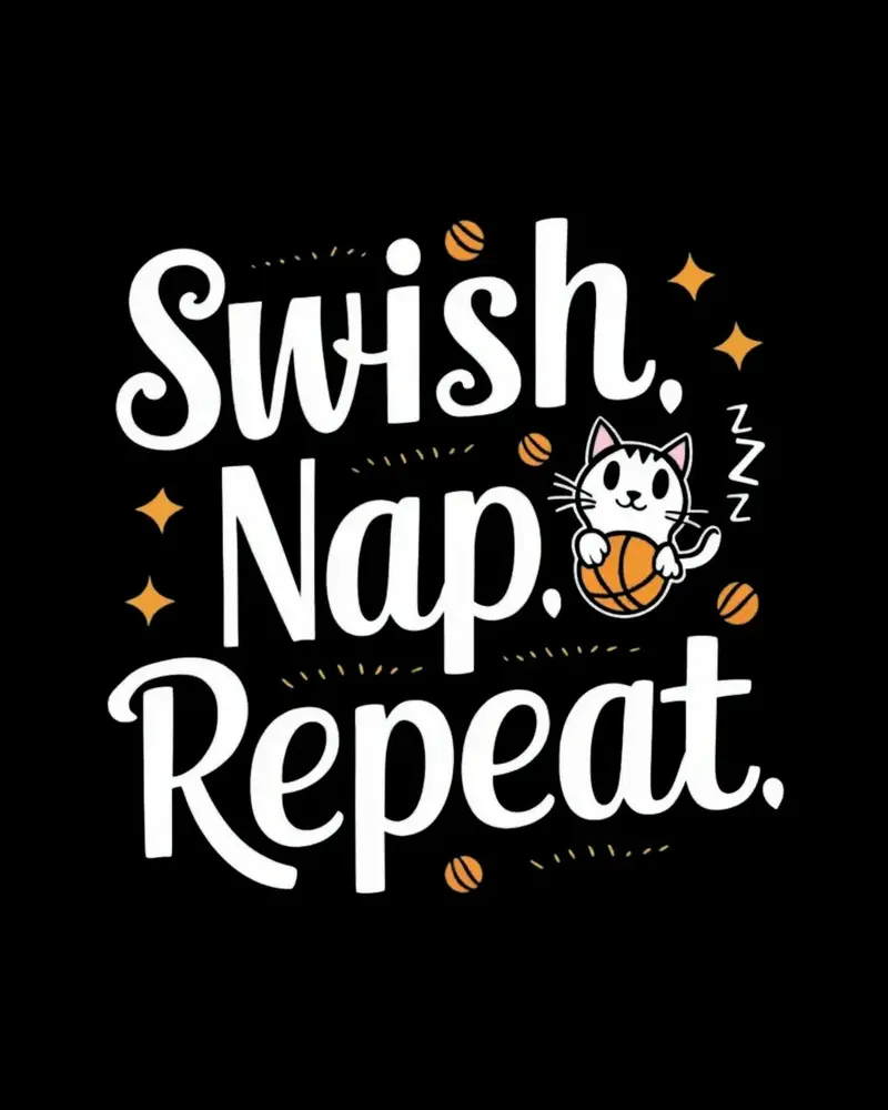 Swish Nap Repeat Basketball Crew Neck T-Shirt 2